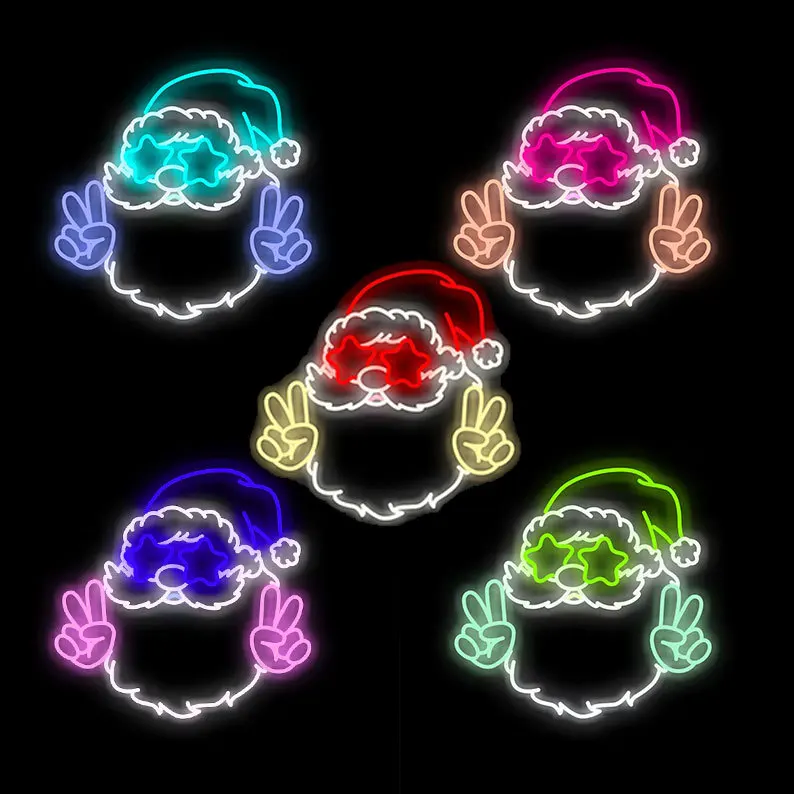 

Santa Claus Neon Lights For Merry Christmas Home Wall Decor Celebrate Holiday kid Gift Family Friend Shop Store Salon Club Cafe