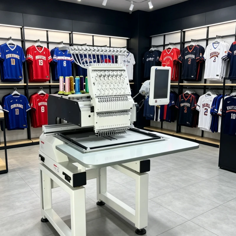 Customized 10 Needle Embroidery Machine ForCustom Shirts And Polos Professional Commercial Automatic Thread Trimmer Touch Screen