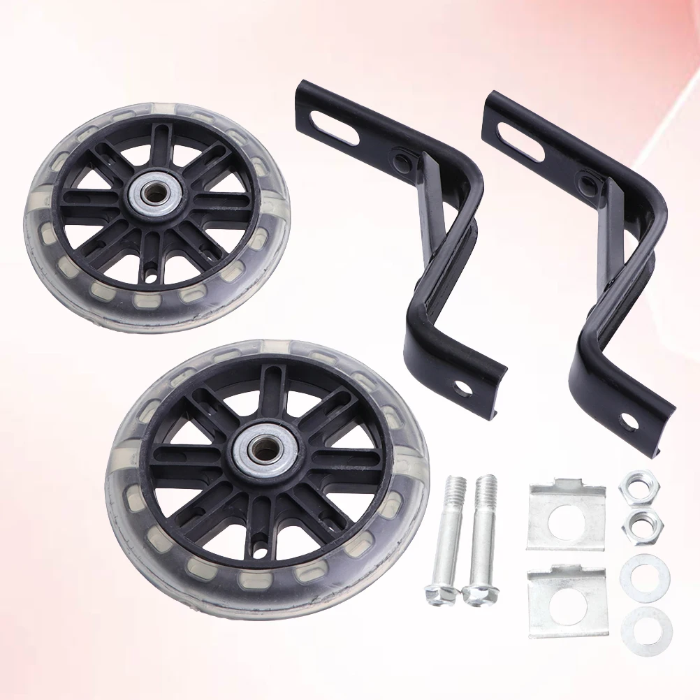 

2 PCS Training Wheel Bike Bicycle Mute Cycling Wheels with Bracket Stabilizer Black