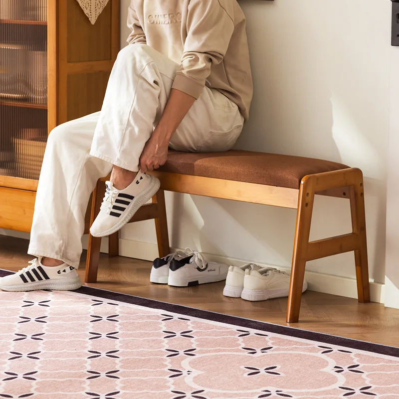 #Simple wooden shoe changing bench,doorstep shoe wearing bench,living room sitting bench