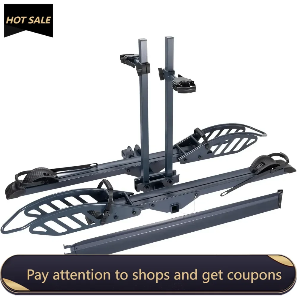 

CyberRack E2 Hitch 2 EBike Rack, 200 lbs Capacity Electric Bike Carrier Foldable Platform Mount, Up to 5-inch Fat Tire Bicycle