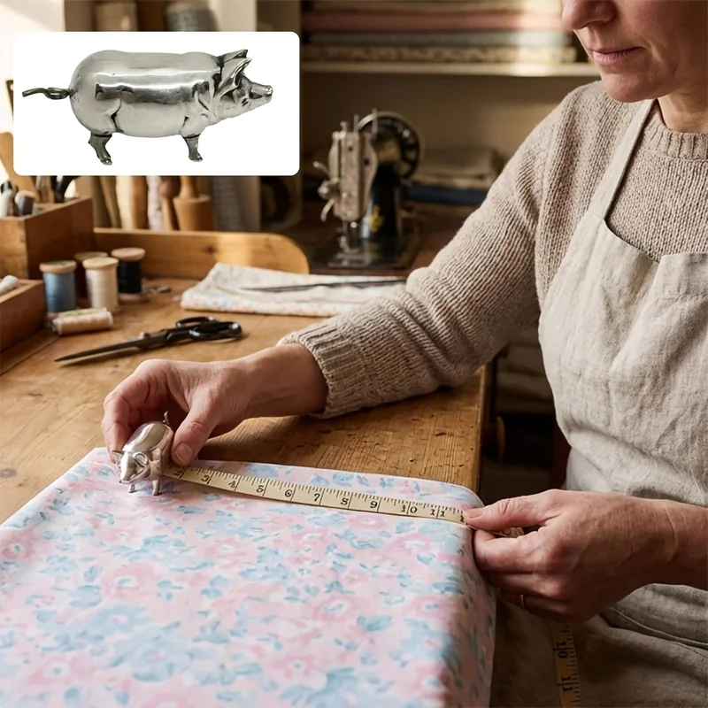 

Мини-рулетка в антикварном стиле в форме свиньи, винтажная металлическая мягкая рулетка-свинка для шитья и рукоделия, измерительный инструмент