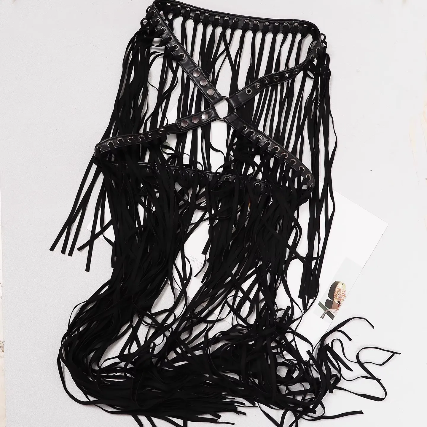 بو الجلود شرابة حزام المرأة خمر الأسود فستان Cummerbunds الكورسيهات حزام أحزمة الديكور واسعة حزام R3116