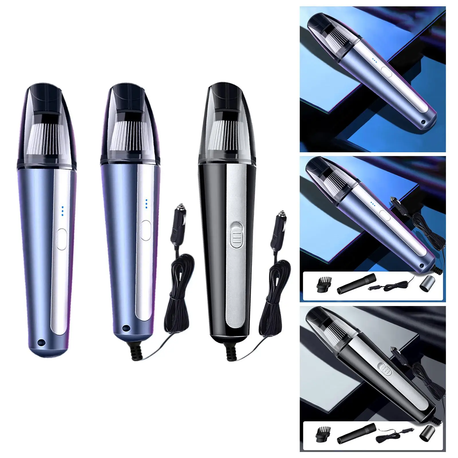 Handheld Cars Vacuum Cleaner Dry and Wet Use 6000PA Strong Suction Powerful Cyclone Suction for Accessories, Vehicle Parts