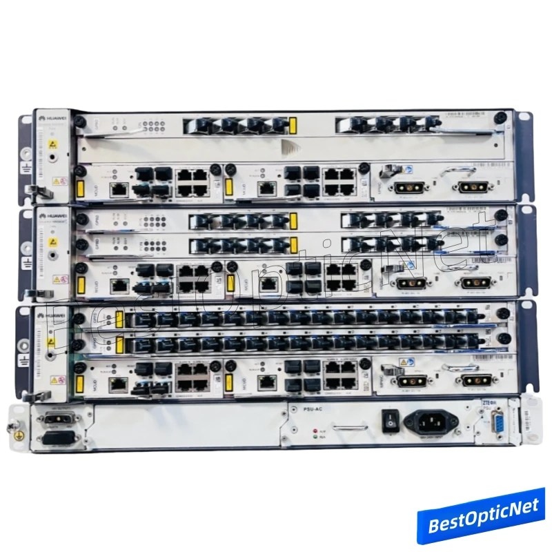 

Used HUAWEI GPON OLT MA5608T 2*MCUD 4*GE Uplink 1*MPWC DC Power Card 1*AC TO DC Power Choice GPBD GPFD GPON Card C+ or C++ SFP
