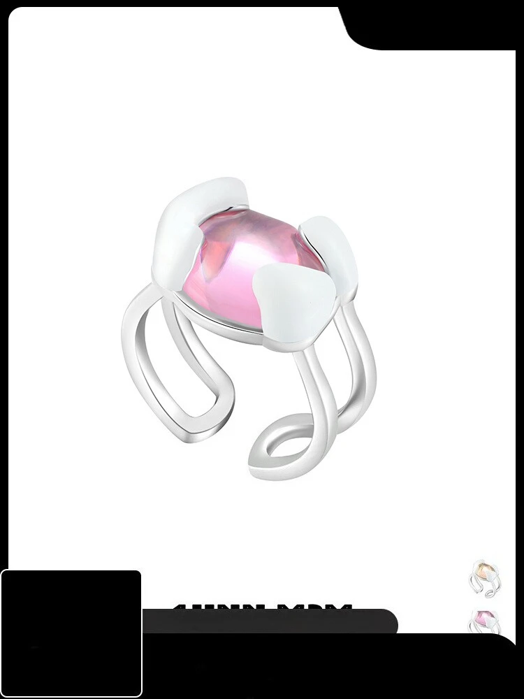 

Niche Design Original Brand Toffee Ring Contrasting Colors Adjustable Light Luxury Ring Index Finger Ring