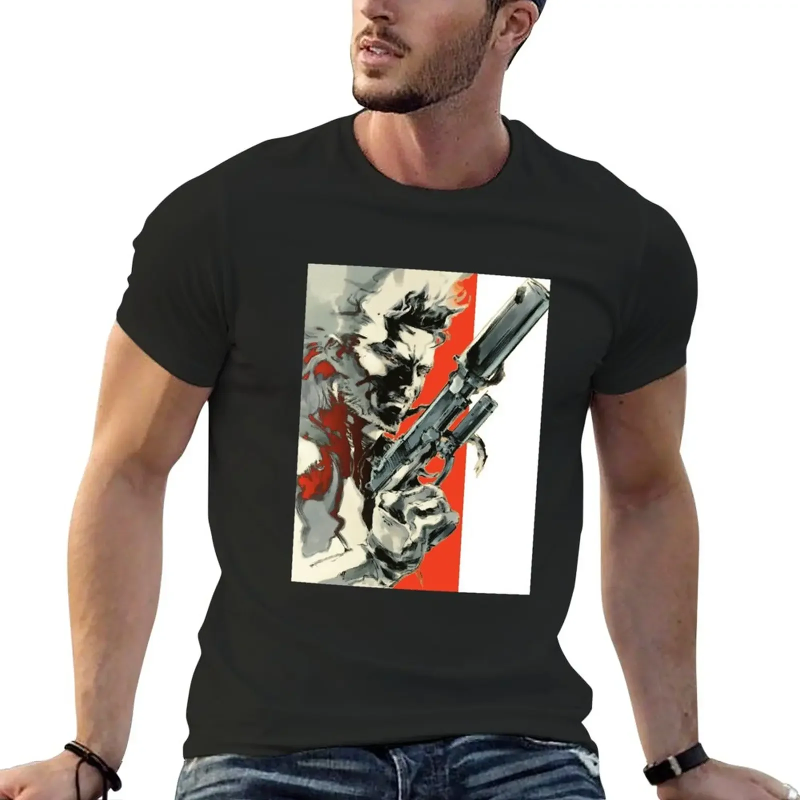 New Retro Snake Gear Solid T-Shir new ediion  shir swea shirs mens whie  shirs