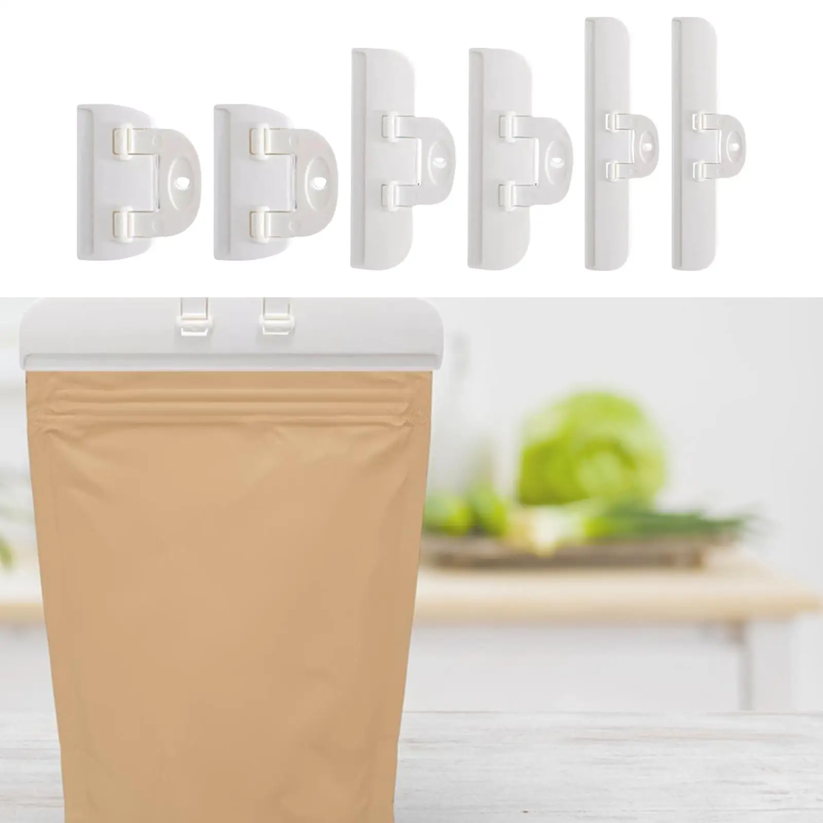 6x Chip Bag Clips Package Clips Food Clips for Bags for Office Bakery Home