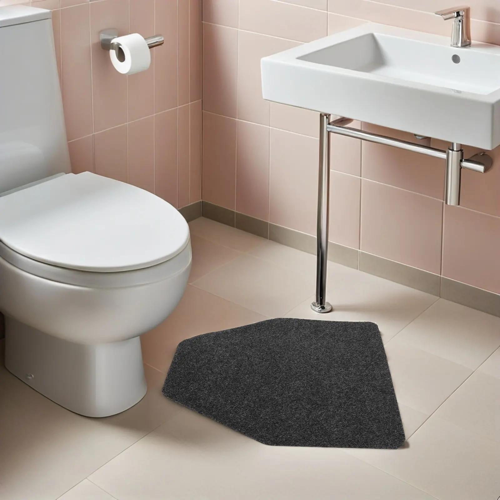 6Pcs Washable Urinal Pads for Bathroom Anti-Splash Water Absorption Mat with Nonslip Backing Urinal Base Floor Protector