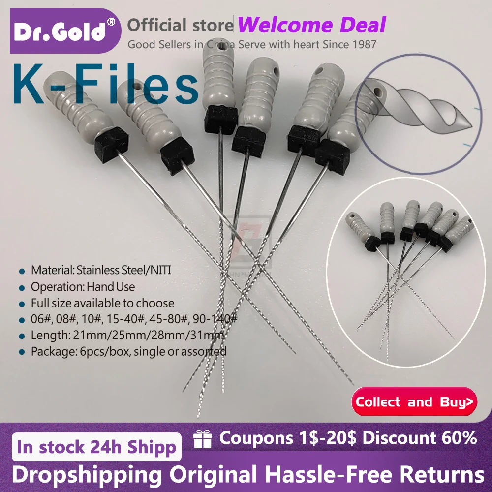 

Dental Tools Root Cannal Endo K File 21mm 25mm Stainless Steel Endodontic Instruments Dentist Dentistry Odontologia 31mm