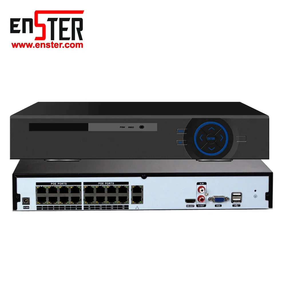 H.265  Security HD Network Video Recorders Support PTZ Control 16 Channel 4K 8MP POE NVR