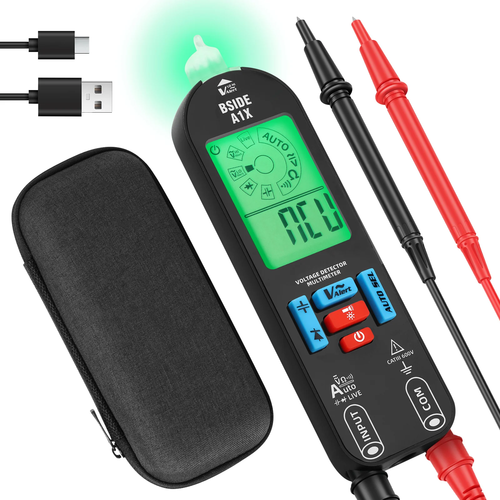 Digital multimeter Tester tools Non Contact Voltage Tester Multimeter digital Tester 2000 Counts with LED Flashlight for Testing