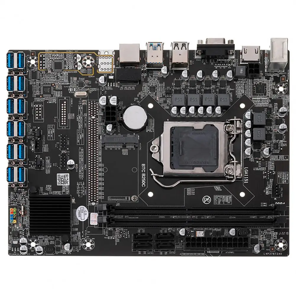 -compatible Hd Display Interface High Performance B250c Btc Motherboard for Lga1151 Gen6/7 with 12 Picex1 Usb for Quick