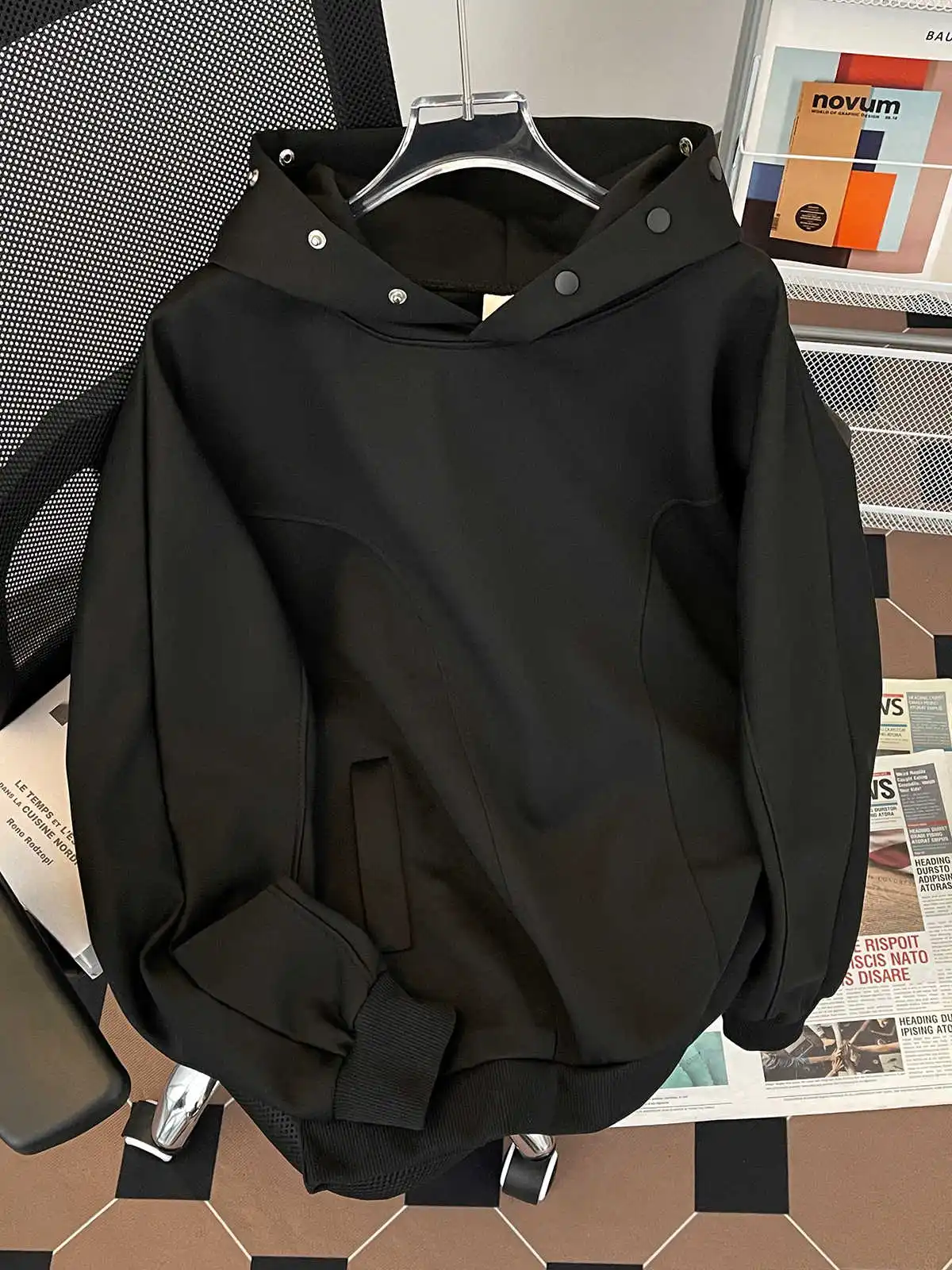 

Женская черная готическая толстовка большого размера в стиле эмо, винтажная Harajuku Y2k 2000-х годов, толстовки с длинными рукавами, пуловер, топ, осенняя модная одежда