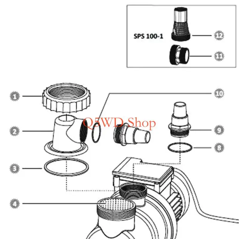 Q5WD Plastic Threaded Connector Connection Adapter For SPS100 SPS75 SPS50 SPS25