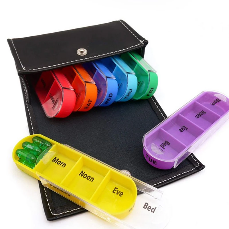 Wallet Box Set Pill Box 28 Lattice 7 Days Storage Box Pill Box Storage Container Pill Y Tablet Travel Box