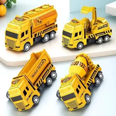 4-teilige, reibungsbetriebene kleine Baucks für Kinder, tragbare Pull-Back-Autos, perfekt für Spiele im Freien, Kleinkinder, Auto, Fahrzeug