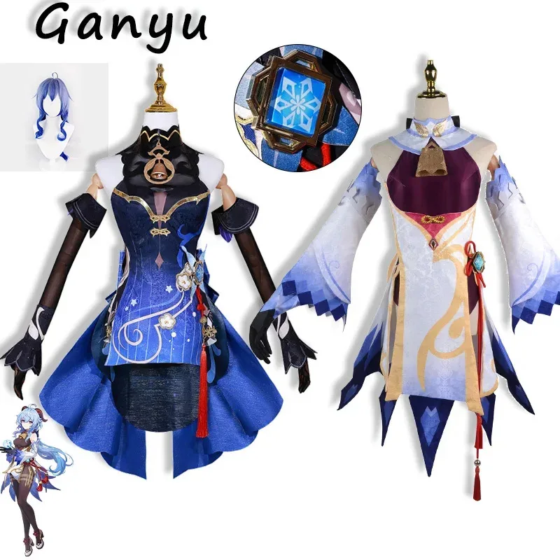 

Ganyu Косплей Genshin Impact Костюм Головные уборы Аксессуары для ног Украшение груди Полный игровой набор Cos Карнавальный костюм для вечеринки
