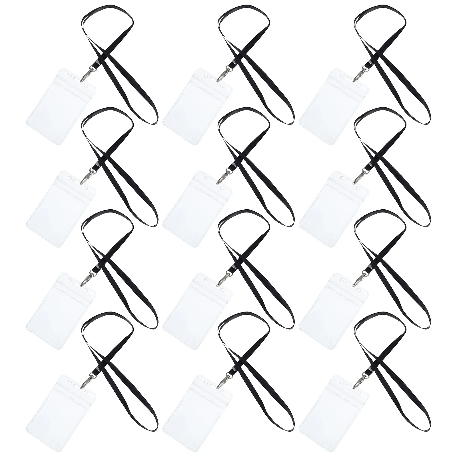 

10 set Clear Pvc Badge Holders With Lanyard Transparent Id Card Holders For Office School Events Teachers Students