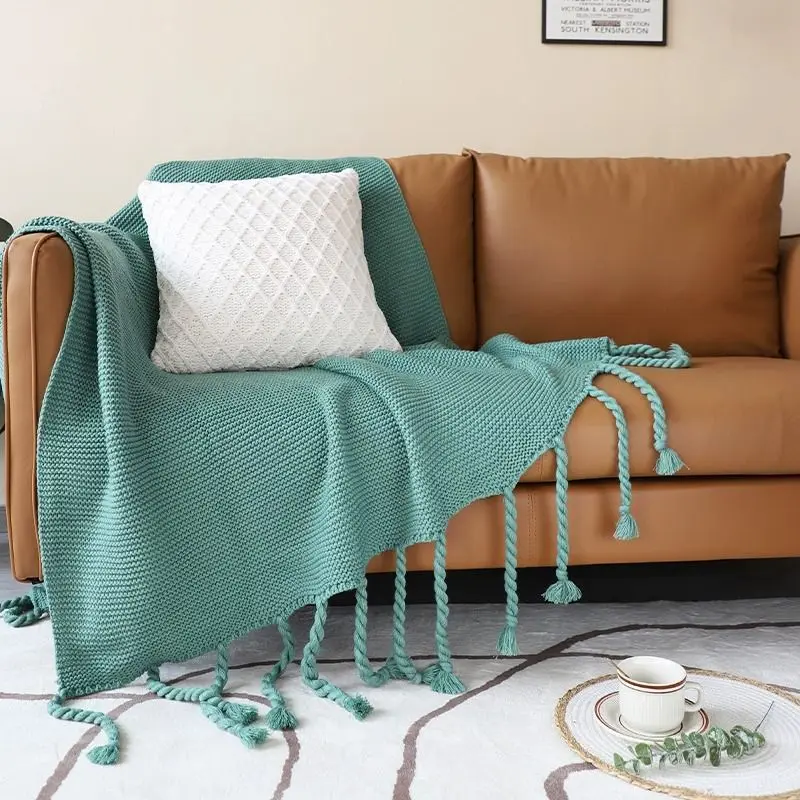 

Nordic Style Thick Ponytail Woven Blanket, Living Room Sofa Blanket, Air Conditioning Blanket, Bedroom Bed End Blanket