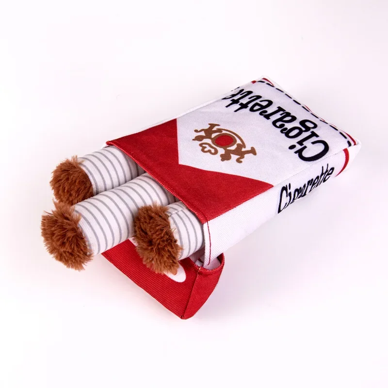 Novelty Cigarette Pack Plush Dog Toy – Squeaky Set