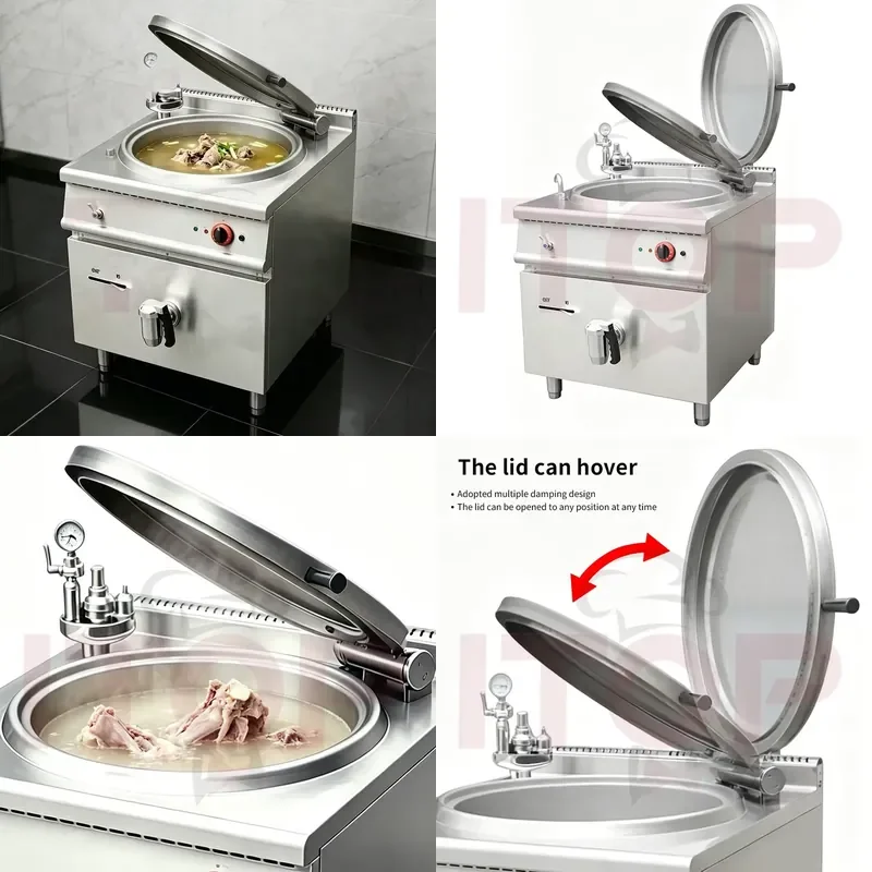 YWM Certificate ITOP Commercial Kitchen Electric/ Soup Kettle Stainless Steel Boiling for Hotel and Restaurant Use Factory