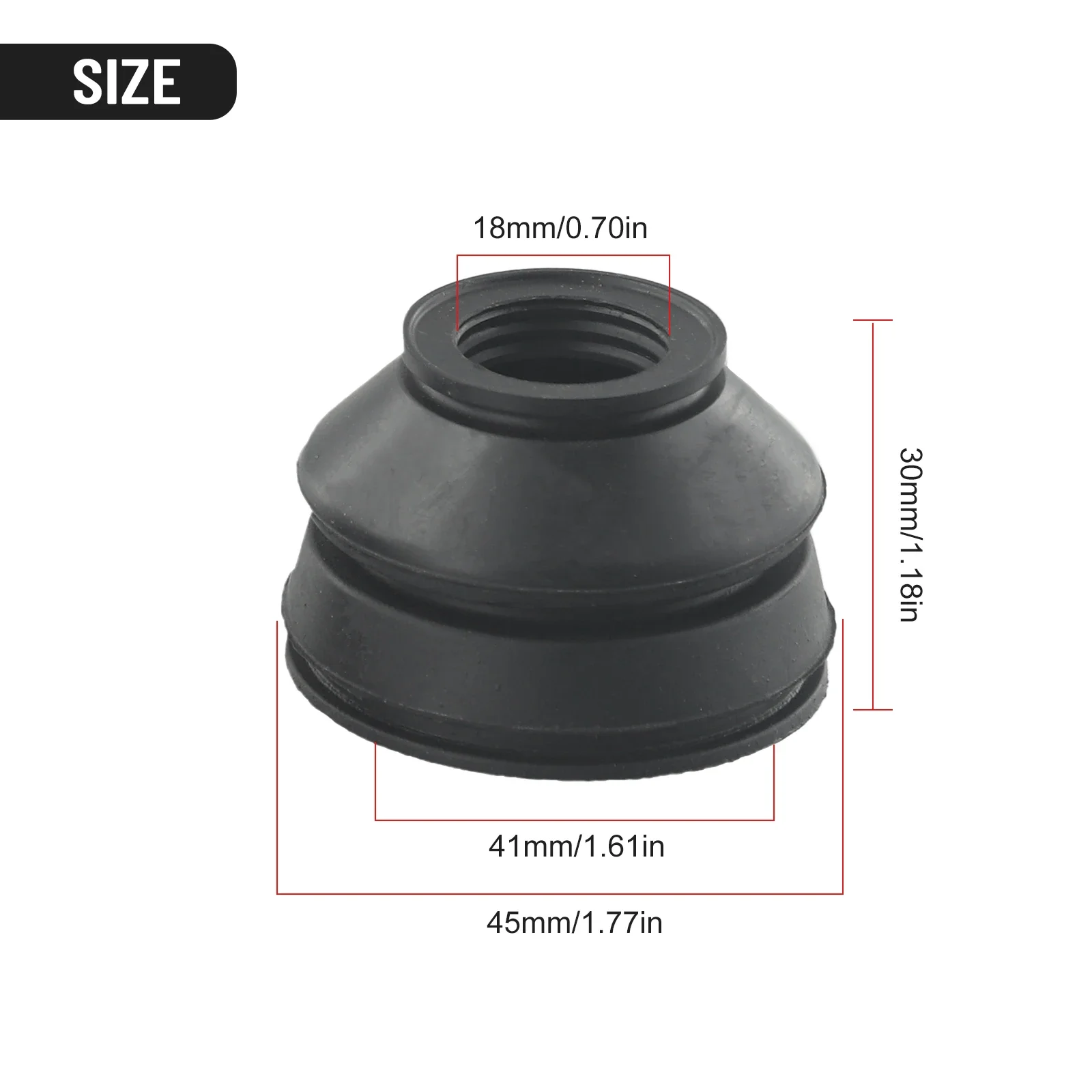2 Pack Black Rubber Boots for Vehicle Steering Components with Enhanced Flexibility to Reduce Premature Part Wear