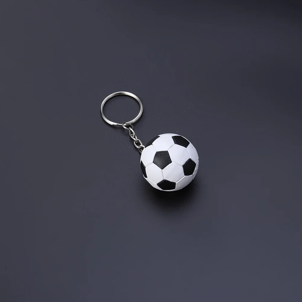 

6 pcs 4Cm Football Keychains Soccer Ball Keychain Durable Metal Souvenir Party Favor Birthday Gift Decoration (Black)
