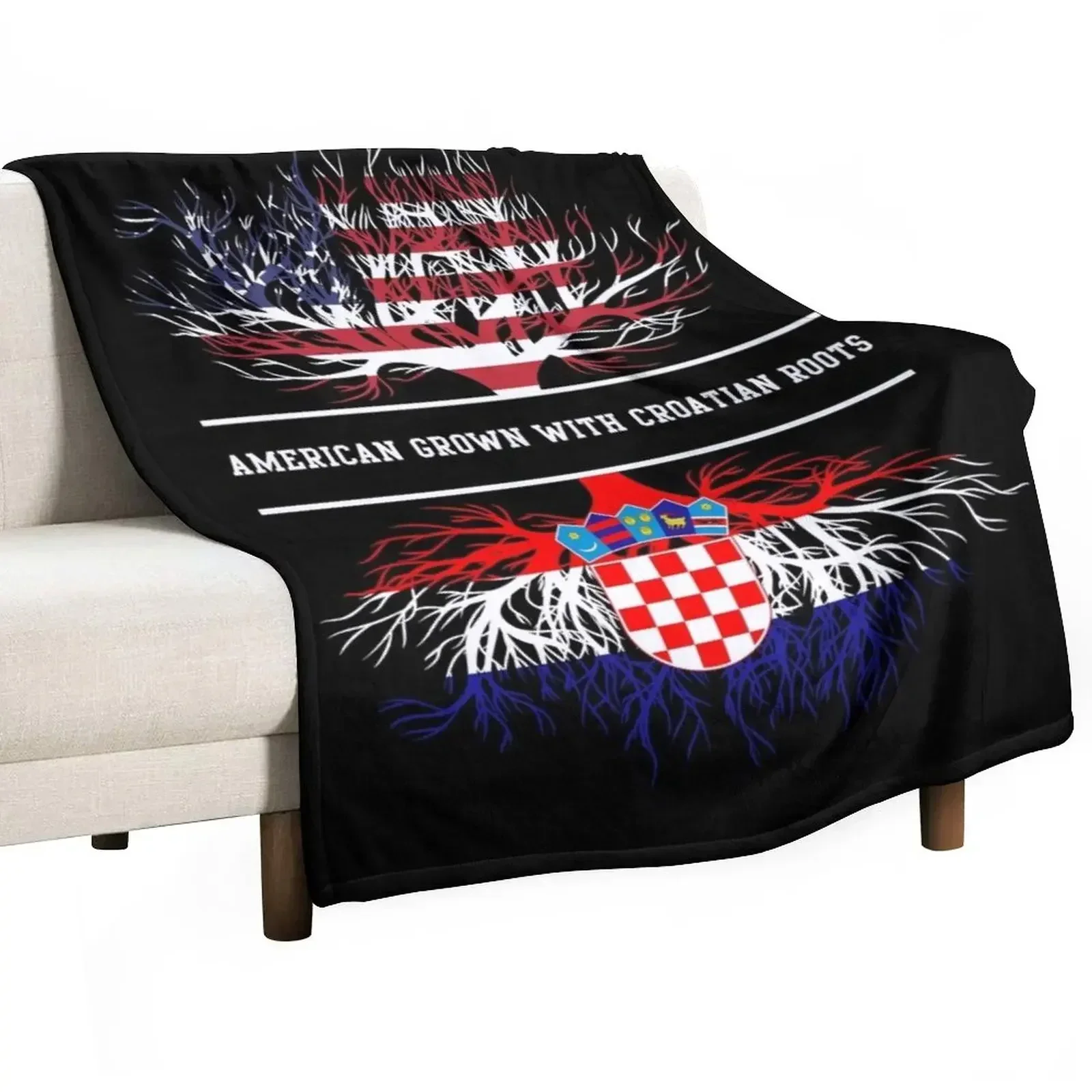 

American Grown With Croatian Roots Croatia Throw Blanket for babies Polar Blankets