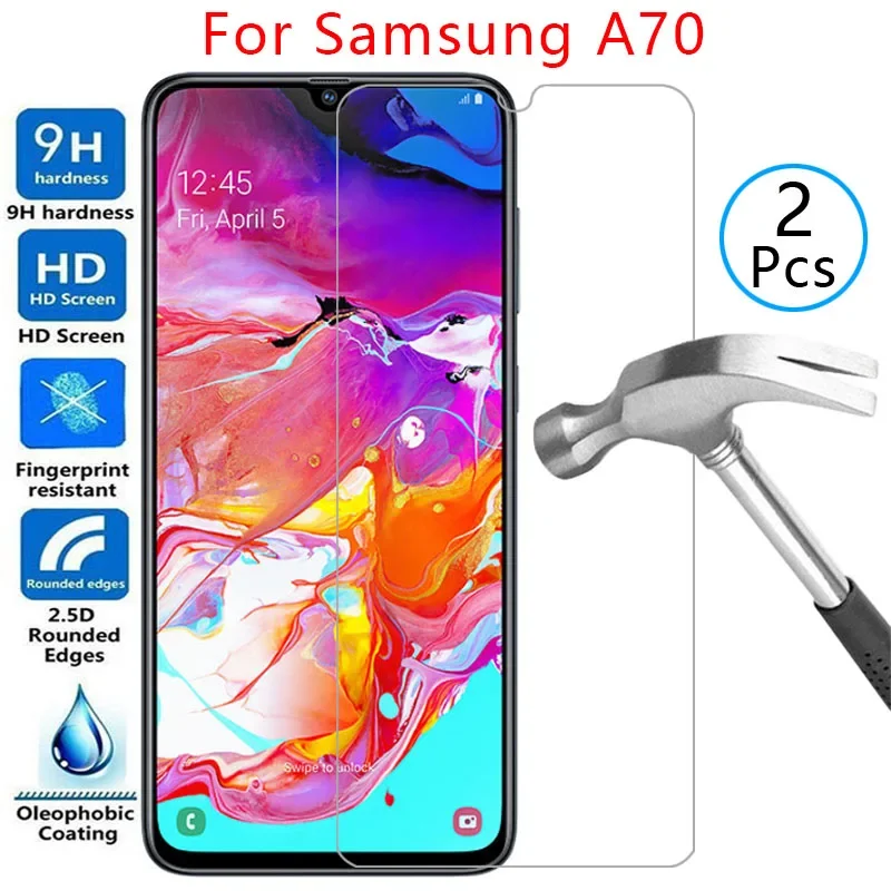2pcs for Ww Tempered Glass Case for Samsung A70 Cover on Galaxy a 70 70a Phone Coque Bag Samsun Sams