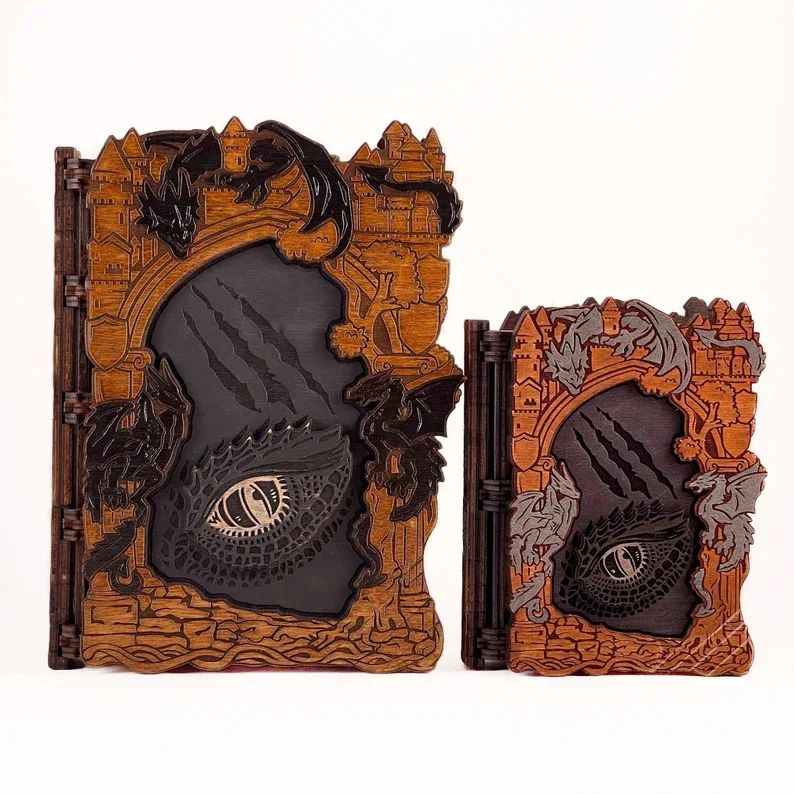 

Cross-border new product independent website best-selling DIY wooden magic book gift box wooden handicraft with dragon wooden