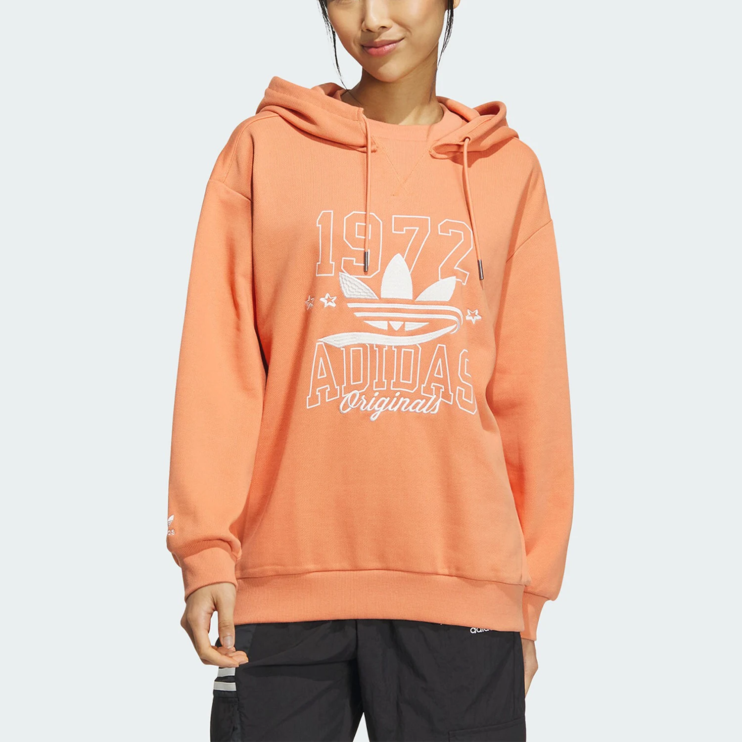 Adidas genuine Three-Leaf Women's Fashion Hooded Pullover IW9413