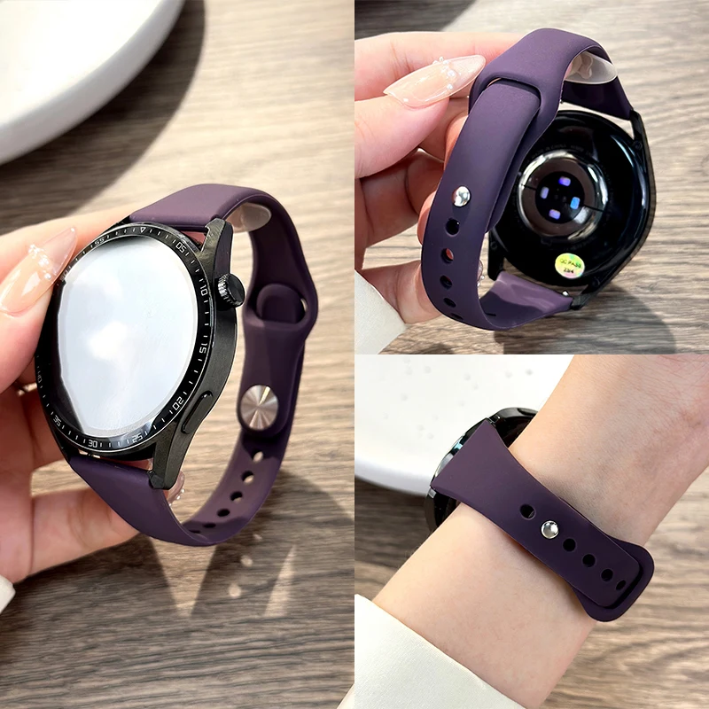 18mm 20mm 22mm Silicone Strap for Samsung Galaxy 7 FE 6 5 4 40/44mm Classic 5Pro Bracelet for Huawei Watch GT5 Pro 46mm GT4 Band image 4
