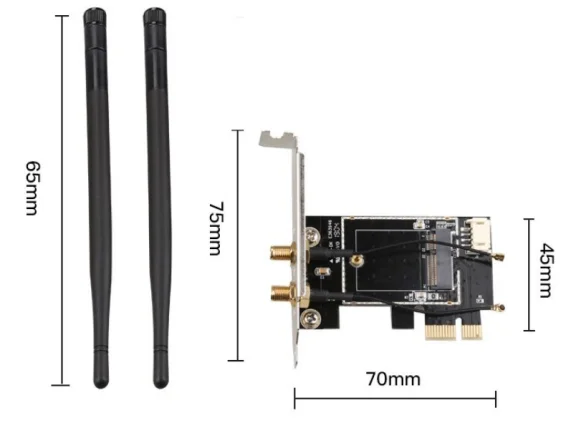 10 Uds. Adaptador convertidor inalámbrico NGFF M.2 a pci-e PCI Express 1x tarjeta de expansión E-key adaptador WiFi PCIe para tarjeta de red Mo