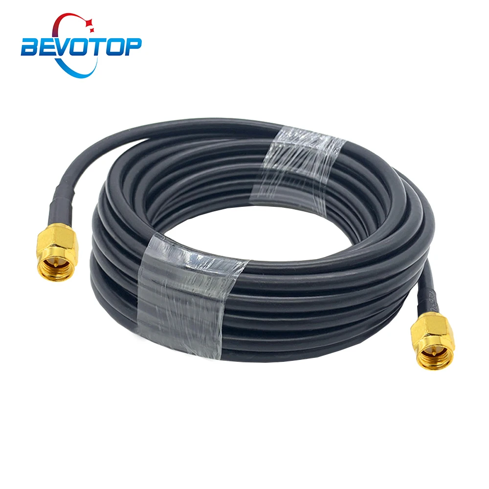 BEVOTOP LMR195 Kabel SMA męski do SMA wtyk męski LMR-195 50-3 50ohm Adapter kabla koncentrycznego RF Przedłużacz anteny WiFi Pigtail