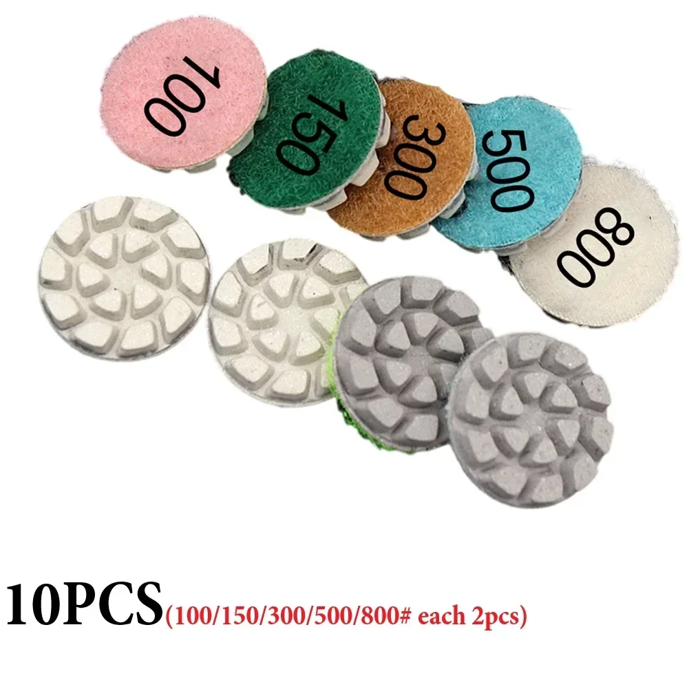 

10pcs 25mm Wet Dry Polishing Pad 100-800Grits Grinding Disc For Jade Jadeite Electric Grinder Granite Concrete Marble Polishing