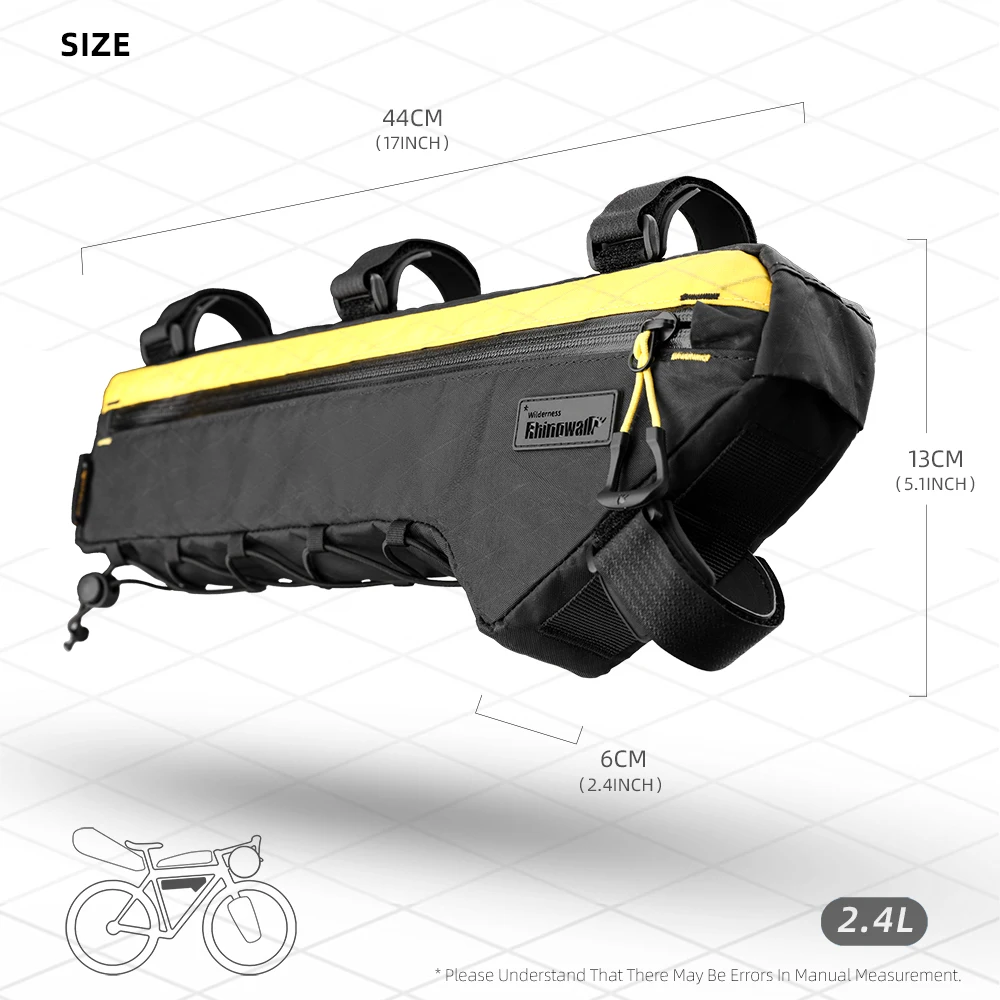 Rhinowalk Bike Frame Bag Waterproof  2.4L Bike Triangular Crossbeam Bag Bikepacking Cycling Travel Luggage Bag Fit MTB Road Bike