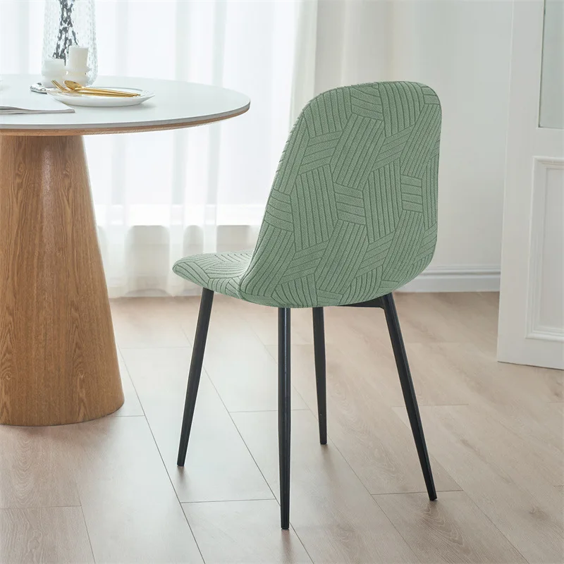 1/4/6pcs Stretch Jacquard Shell Chair Covers Dining Room Armless Chair Cover Furniture Dust Cover for Hotel Kitchen Home Decor