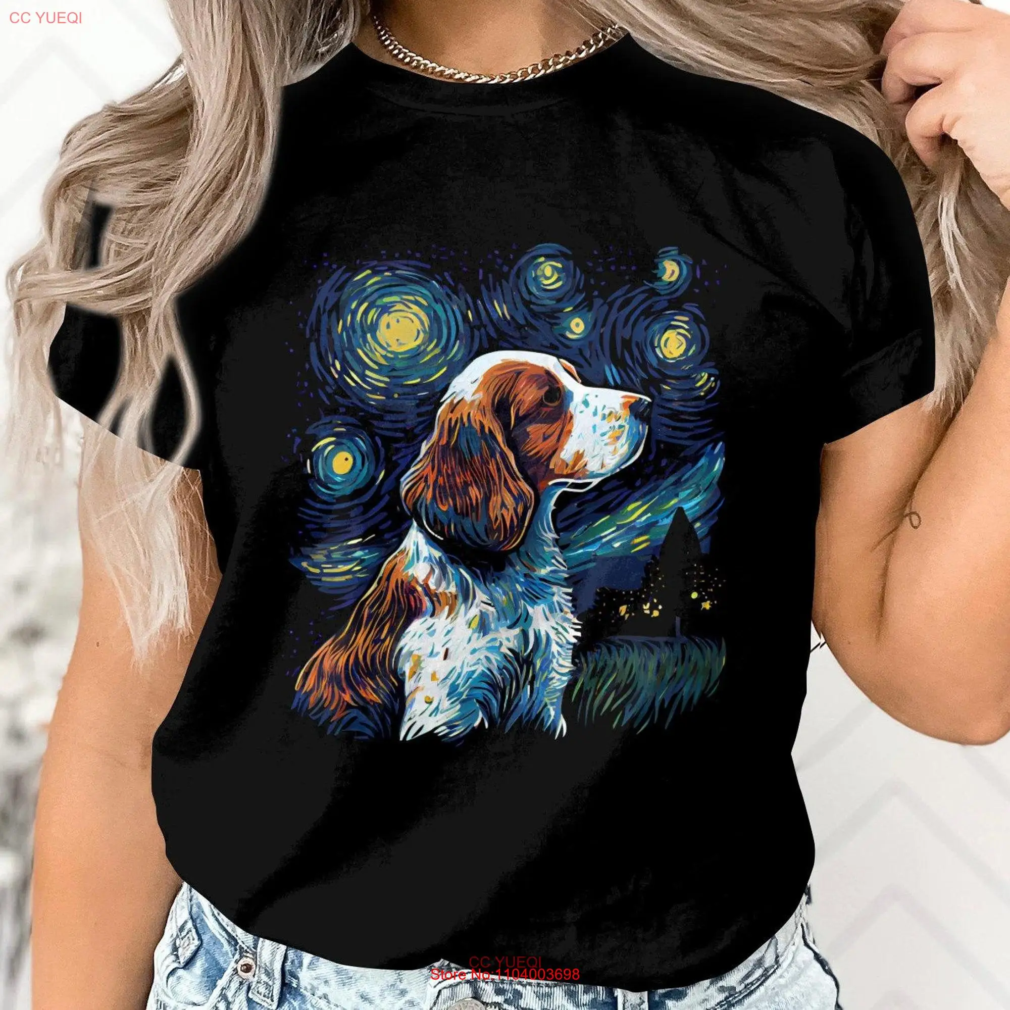 ספרינגר שוולש פינאל חולצת גור כלב גזע שרוול קצר מתנות כוכבים כוכבים עבור חובבי