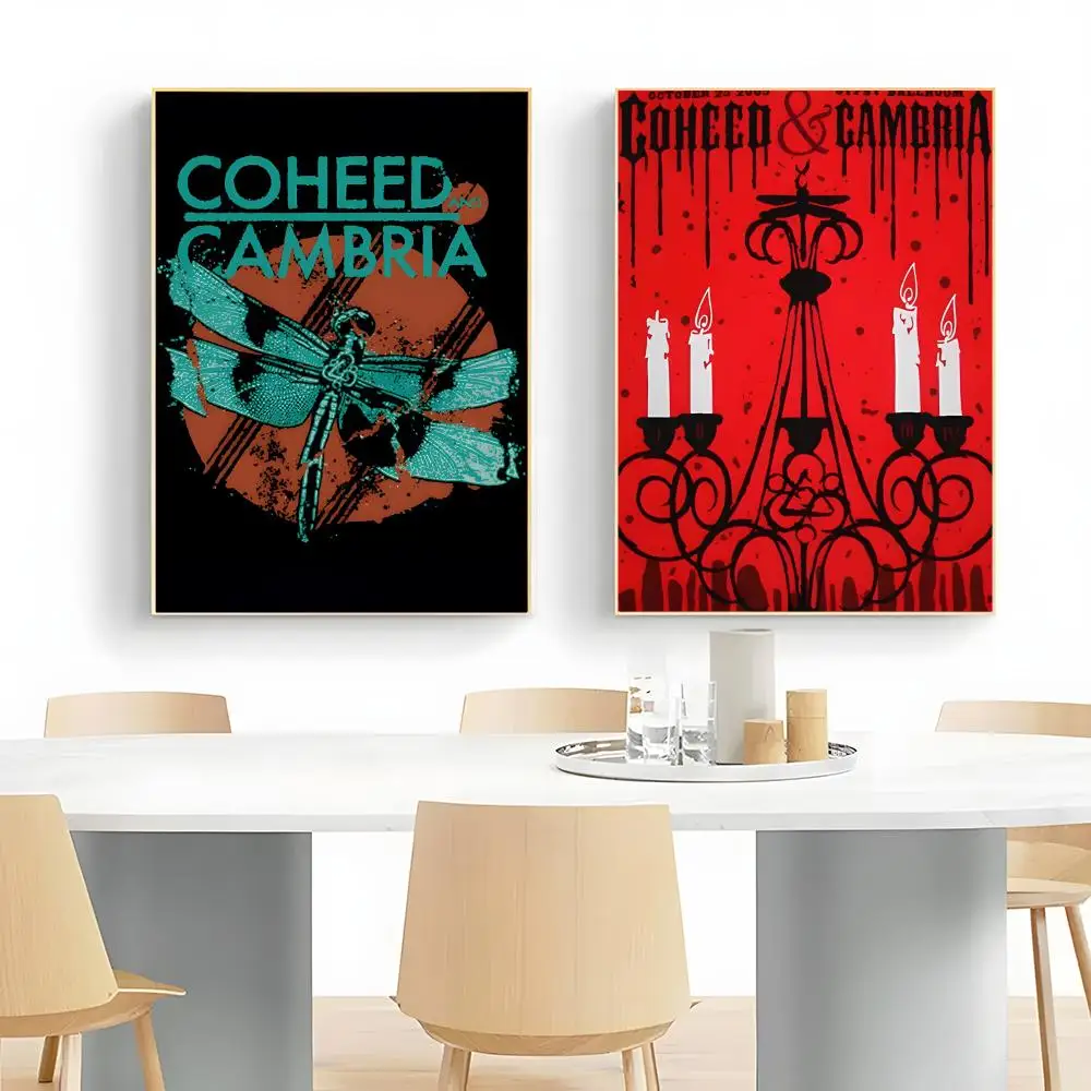 Prog Band C-Coheed And Cambria Poster Frameless Peel-and-Stick Removable Wall Art Print