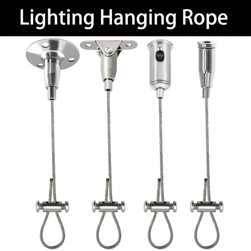 2-4 Uds ajustable 1,5mm 304 cuerda de alambre de acero inoxidable tablero publicitario de techo tablero acrílico suspensión fija Kit de cuerda colgante