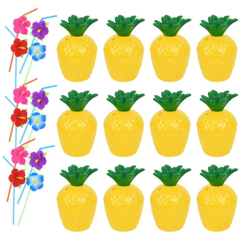 ถ้วยมะพร้าวฤดูร้อนชายหาดวันเกิด Hawaiian Tropical Party ตกแต่งงานแต่งงาน-ใช้งานง่าย