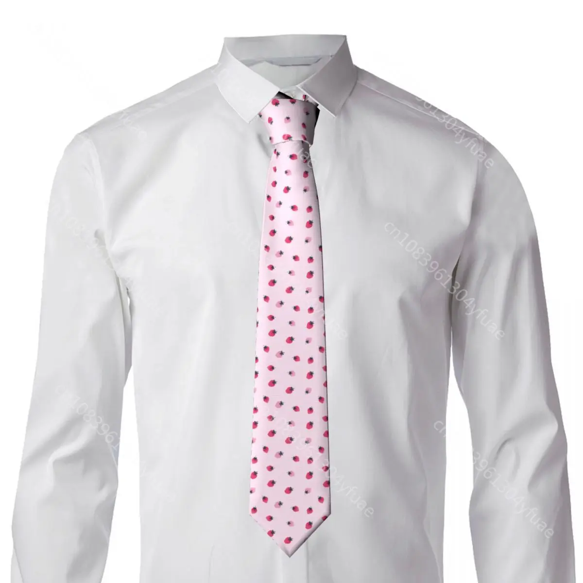 Cravatta da uomo sottile skinny rosa modello fragola cravatta moda cravatta stile libero cravatta da uomo festa matrimonio