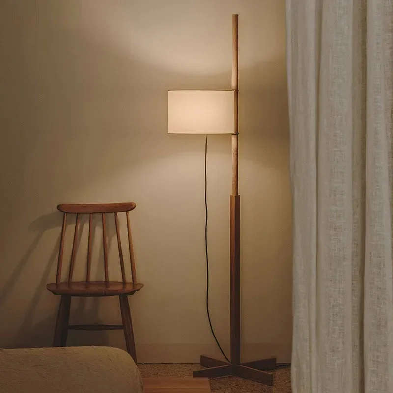 Modern minimalist floor lamp Creative adjustable floor lights for living room and bedroom North American black walnut floor lamp