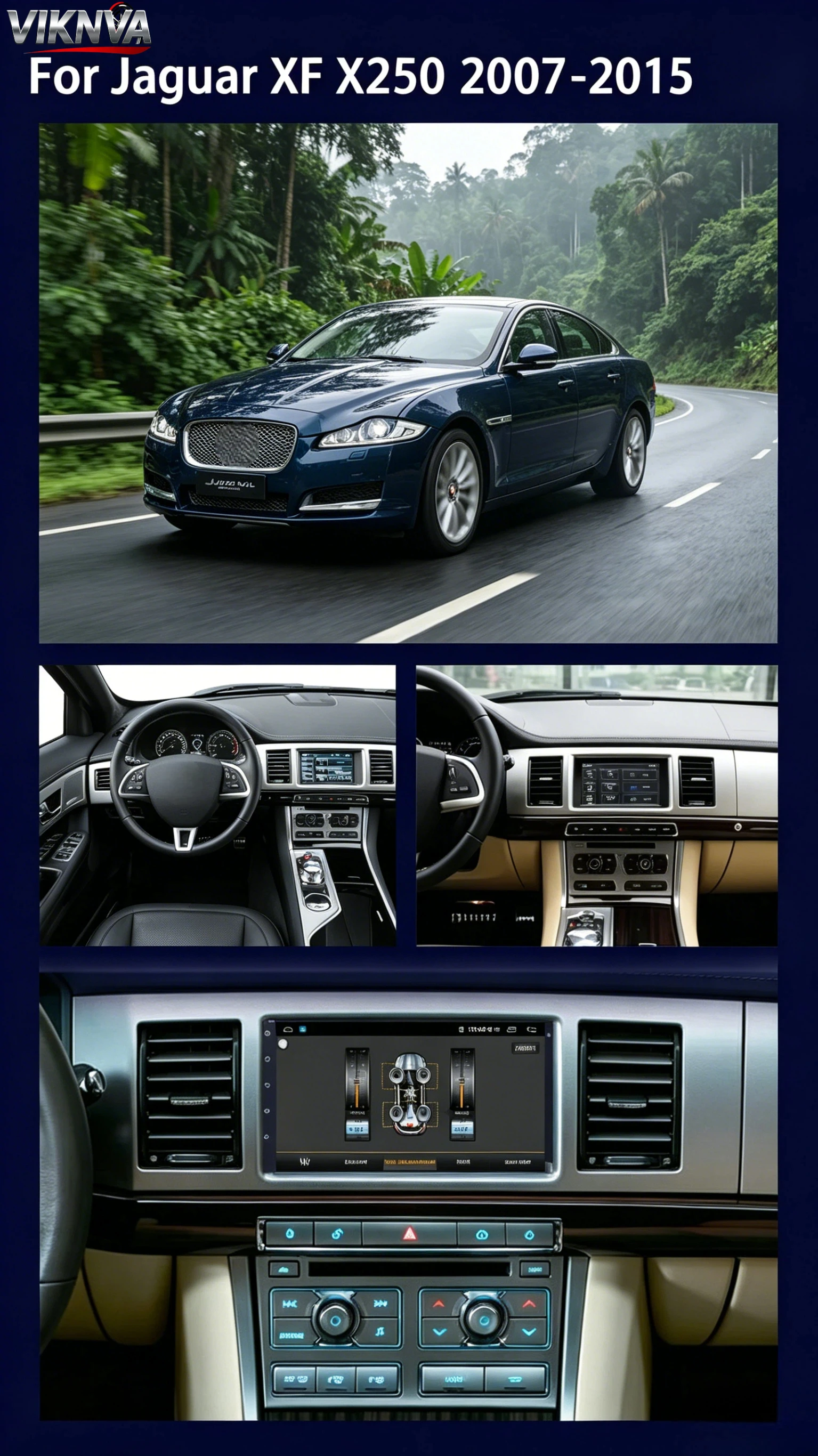 For Jaguar XF X250 2007-2015 Car Radio IPS Stereo Screen Bluetooth Receiver Multimedia Players Carplay GPS Navigation Android 5G