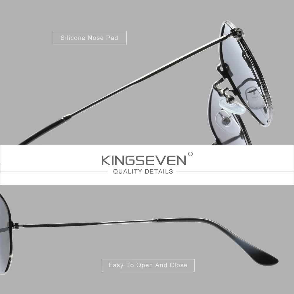 KINGSEVEN Trendige Herren-Sonnenbrille Mode für Männer und Frauen Fahr- und Outdoor-Brille Polygon Quadratisch Rund Dünner Rahmen Lässige Retro-Brillen – Detail 1