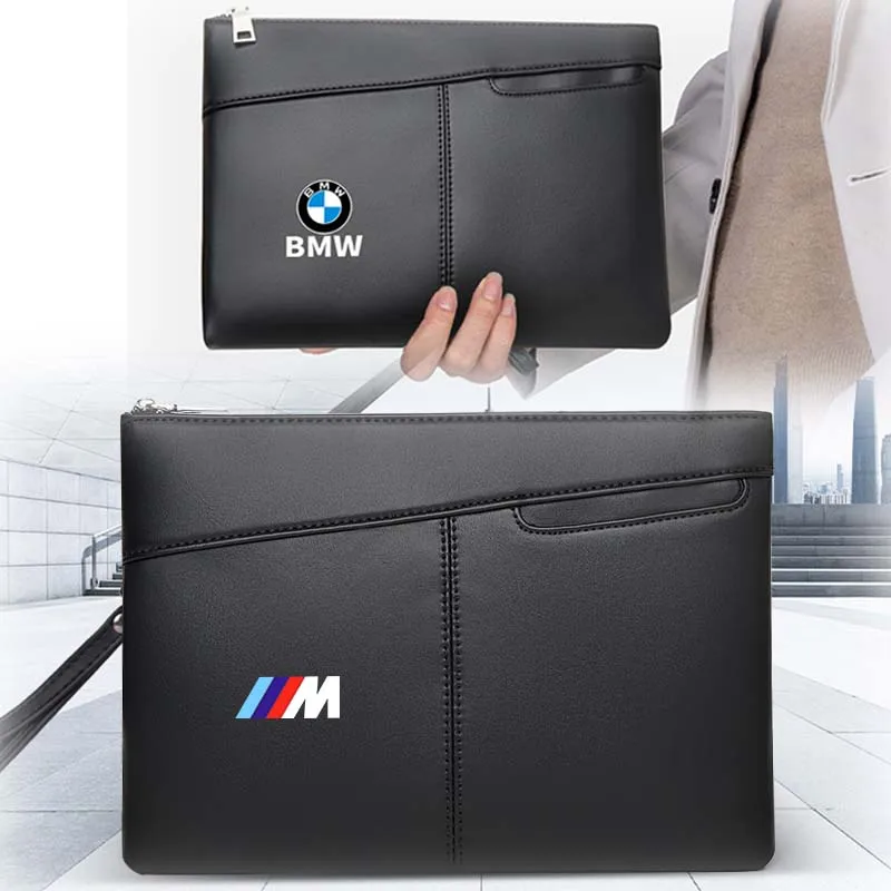 Car Men Handbag Genuine Leather Wallet Motor Vehicle Card Ticket Storage Bag For BMW M Performance M3 M5 M6 F01 F20 F10 F13 X5