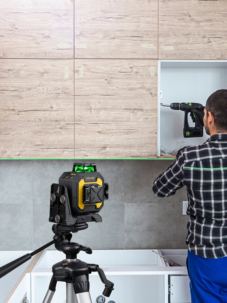 FIRECORE Niveau Laser Professionnel 360 12 Lignes Laser Vert Super Puissant 3D F93