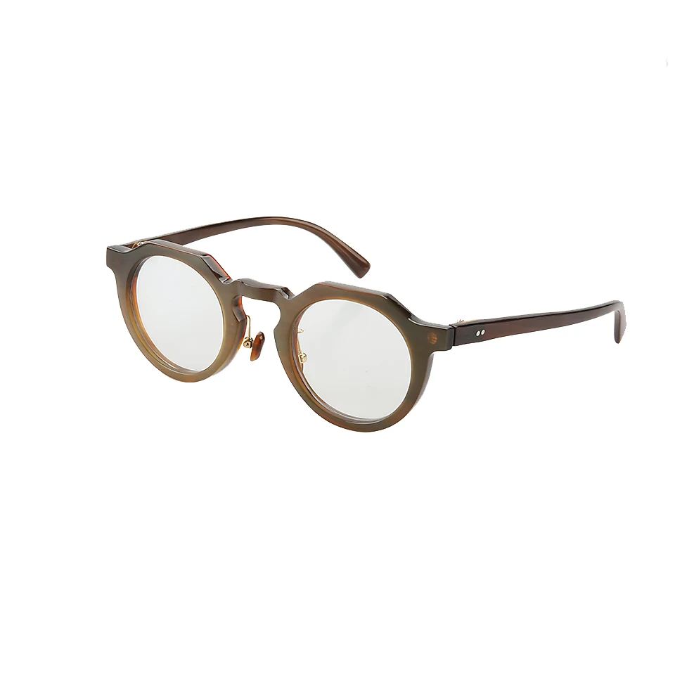 

Designer classic fashion business handmade custom gold hinged oval frame natural horn material glasses Reading mirror