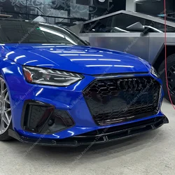 For Audi A4 S4 B9 B9.5 3Pcs Car Front Bumper Lip Spoiler Splitter Diffuser Retrofit A4 8W TFSI TDI S4 2019-2023 Bodykits Tuning